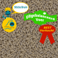 Sticks Bruin is uitgebalanceerd voer voor waterschildpadden