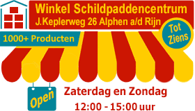 1000+ producten in de fysieke winkel van het Schildpaddencentrum