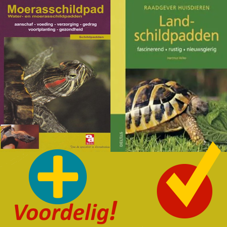 Twee boeken over de verzorging van landschildpadden en waterschildpadden