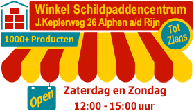 1000+ producten in de fysieke winkel van het Schildpaddencentrum