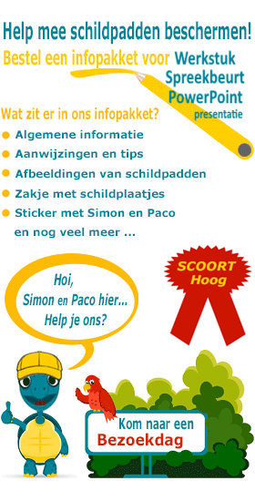 Infopakket Schildpadden met sticker voor spreekbeurt of werkstuk