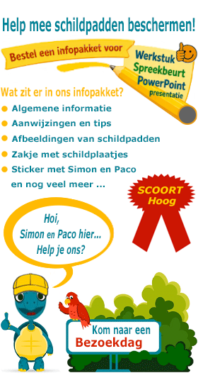 Infopakket Schildpadden met sticker voor spreekbeurt of werkstuk